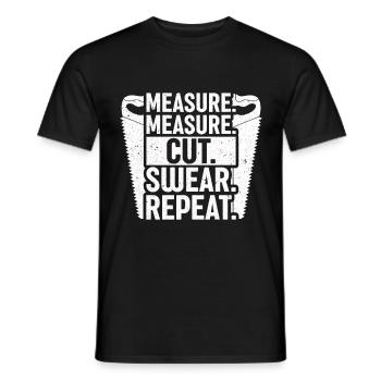 Wood turning, wood turners, carpenters, carpenters - Men's T-Shirt - black - Front - AI Model Male 178 light (178cm)