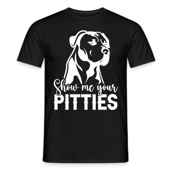 Pitbull Bulldog Terrier Chien Chien Chien Amoureux - T-shirt homme - noir - Devant - AI Model Male 178 light (178cm)