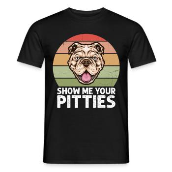 Pitbull Bulldog Terrier Chien Chien Chien Amoureux - T-shirt homme - noir - Devant - AI Model Male 178 light (178cm)