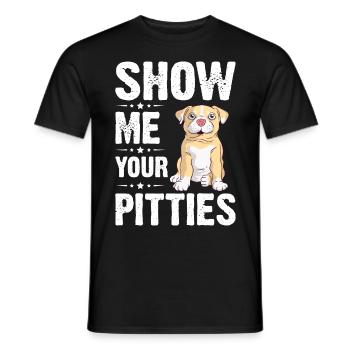 Pitbull Bulldog Terrier Chien Chien Chien Amoureux - T-shirt homme - noir - Devant - AI Model Male 178 light (178cm)