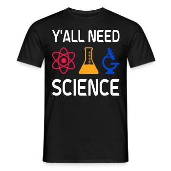Scientist, physicist, chemist, teacher - Men's T-Shirt - black - Front - AI Model Male 178 light (178cm)