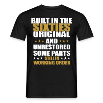 Erbaut Sechziger Jahren Original 50. Geburtstag - Männer T-Shirt - Schwarz - Vorne - AI Model Male 178 light (178cm)