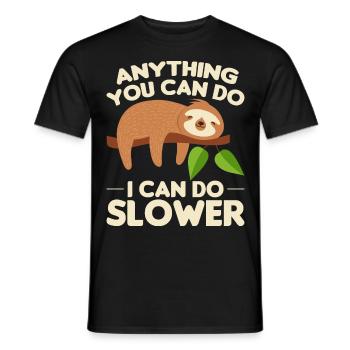 Sloth Sleep Saying - Men's T-Shirt - black - Front - AI Model Male 178 light (178cm)