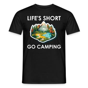 Life's short Go Camping - Men's T-Shirt - black - Front - AI Model Male 178 light (178cm)