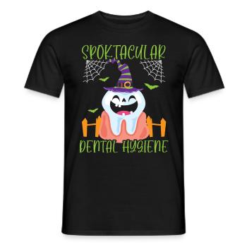 Spooktakuläre Zahnpflege. - Männer T-Shirt - Schwarz - Vorne - AI Model Male 178 light (178cm)