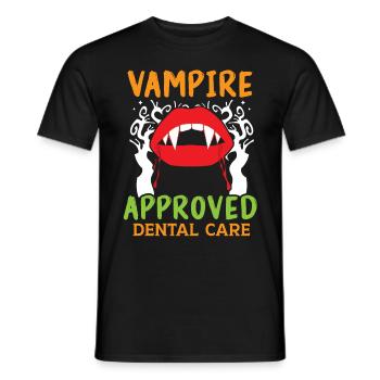 Vampir-geprüfte Zahnpflege. - Männer T-Shirt - Schwarz - Vorne - AI Model Male 178 light (178cm)