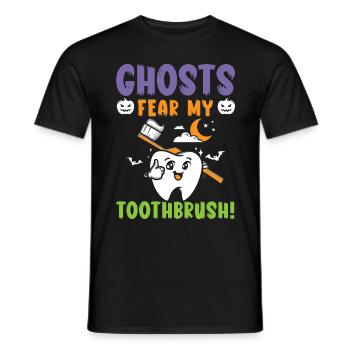 Les fantômes craignent ma brosse à dents! - T-shirt homme - noir - Devant - AI Model Male 178 light (178cm)