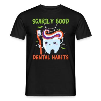Des habitudes de soins dentaires effrayantes. - T-shirt homme - noir - Devant - AI Model Male 178 light (178cm)