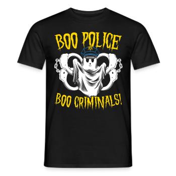 Boo police, boo criminels! Policier Halloween - T-shirt homme - noir - Devant - AI Model Male 178 light (178cm)