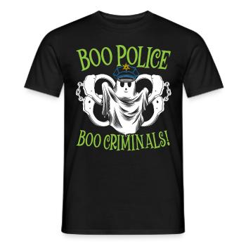 Boo police, boo criminels! Policier Halloween - T-shirt homme - noir - Devant - AI Model Male 178 light (178cm)