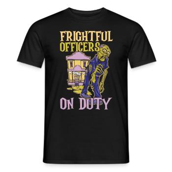 Terrible policemen on duty Policeman Hallowe - Men's T-Shirt - black - Front - AI Model Male 178 light (178cm)