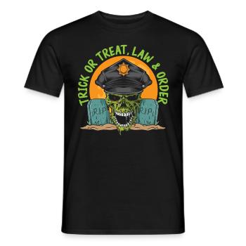 Trick or Treat, Law Enforcement Halloween - Men's T-Shirt - black - Front - AI Model Male 178 light (178cm)