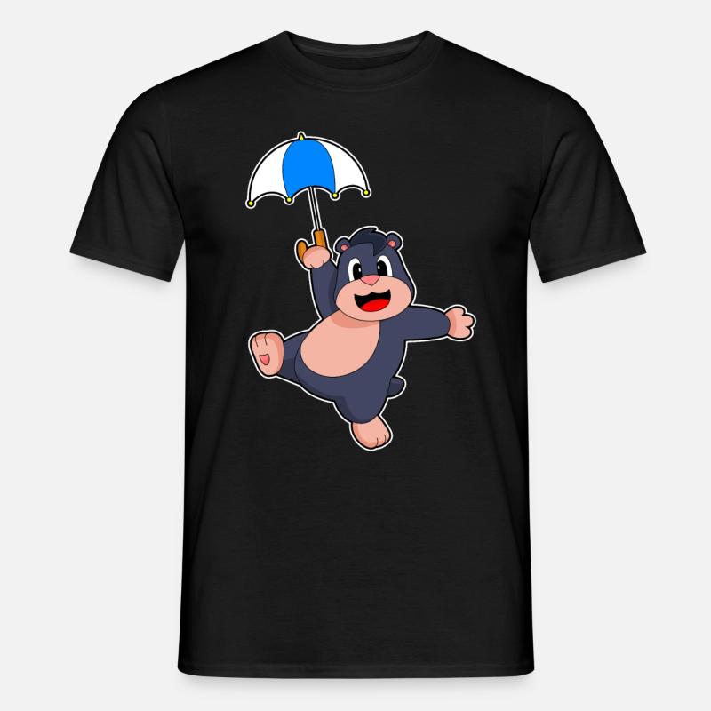 Maulwurf Regenschirm - Männer T-Shirt - Schwarz
