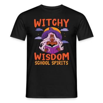Hexenweisheit Schulgeister Lehrer Halloween - Männer T-Shirt - Schwarz - Vorne - AI Model Male 178 light (178cm)