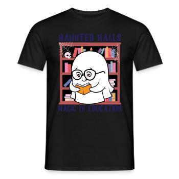 Haunted Halls Magie in der Bildung Lehrer Hallowee - Männer T-Shirt - Schwarz - Vorne - AI Model Male 178 light (178cm)