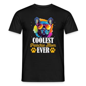 Coolest Frenchie Mom Ever - Männer T-Shirt - Schwarz - Vorne - AI Model Male 178 light (178cm)