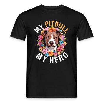 Pitbull Pittie - Mon Pitbull Mon Chien Héros - T-shirt homme - noir - Devant - AI Model Male 178 light (178cm)