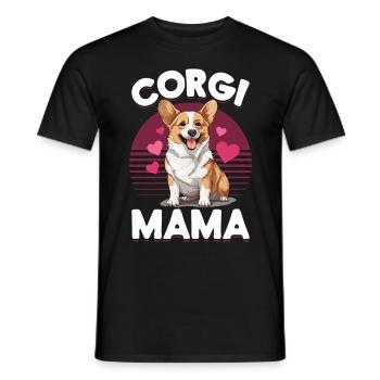Welsh Corgi Pembroke Dog Breed Pet - Corgi Mama - Männer T-Shirt - Schwarz - Vorne - AI Model Male 178 light (178cm)