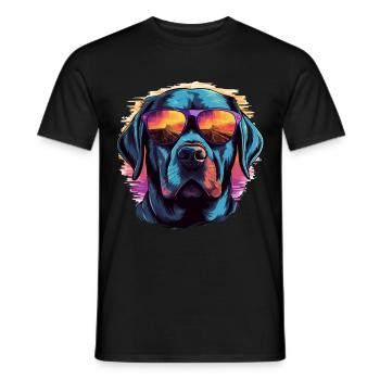 Labrador Retriever Lab Dog Breed Pet with Sunglass - Men's T-Shirt - black - Front - AI Model Male 178 light (178cm)