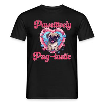 Pug Dog Breed Pet - Pawsitively Pug-tastic - T-shirt homme - noir - Devant - AI Model Male 178 light (178cm)