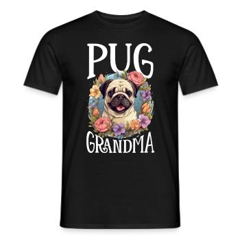 Carlin Dog Race Pet - Pug Grandma - T-shirt homme - noir - Devant - AI Model Male 178 light (178cm)