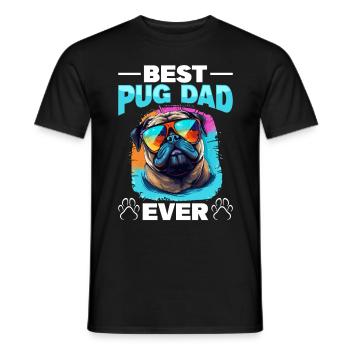 Pug Dog Breed Pet - The Best Pug Dad Ever - Men's T-Shirt - black - Front - AI Model Male 178 light (178cm)