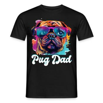 Pug Dog Breed Pet - Pug Dad - Men's T-Shirt - black - Front - AI Model Male 178 light (178cm)