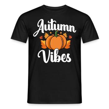 Herbst - Männer T-Shirt - Schwarz - Vorne - AI Model Male 178 light (178cm)