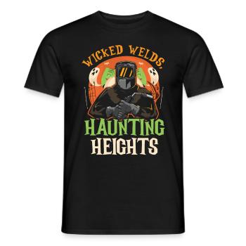 Wicked Welds Haunting Heights Schweißer Halloween - Männer T-Shirt - Schwarz - Vorne - AI Model Male 178 light (178cm)