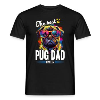 Pug Dog Breed Pet - The Best Pug Dad Ever - Men's T-Shirt - black - Front - AI Model Male 178 light (178cm)