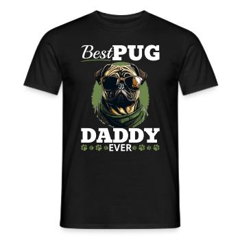 Pug Dog Breed Pet - Meilleur carlin papa de tous les temps - T-shirt homme - noir - Devant - AI Model Male 178 light (178cm)