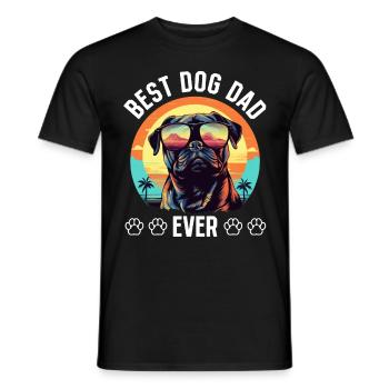 Pug Dog Breed Pet - Meilleur père de chien de tous les temps - T-shirt homme - noir - Devant - AI Model Male 178 light (178cm)