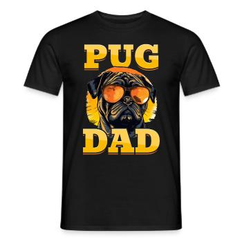 Pug Dog Breed Pet - Pug Dad - Men's T-Shirt - black - Front - AI Model Male 178 light (178cm)