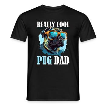 Pug Dog Breed Pet - Really Cool Pug Dad - T-shirt homme - noir - Devant - AI Model Male 178 light (178cm)