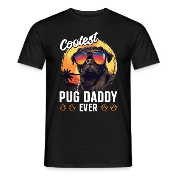 Pug Dog Breed Pet - Coolest Pug Dad Ever - Men's T-Shirt - black - Front - AI Model Male 178 light (178cm)