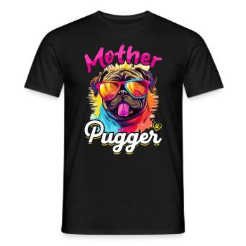 Pug Dog Breed Pet - Mother Pugger - T-shirt homme - noir - Devant - AI Model Male 178 light (178cm)