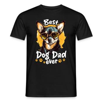 Chihuahua Chiwawa Dog Breed Pet Best Dog Dad Ever - Men's T-Shirt - black - Front - AI Model Male 178 light (178cm)