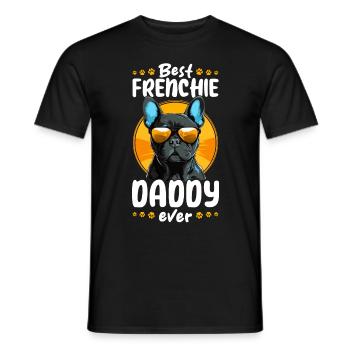 Race de chien bouledogue français animal de compagnie Meilleur papa Frenchie - T-shirt homme - noir - Devant - AI Model Male 178 light (178cm)