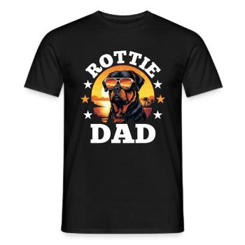 Rottweiler Rottie Dog Race Pet - Rottie Dad - T-shirt homme - noir - Devant - AI Model Male 178 light (178cm)