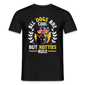Rottweiler Dog Breed Pet All Dogs Are Cool - Men's T-Shirt - black - Front - AI Model Male 178 light (178cm)