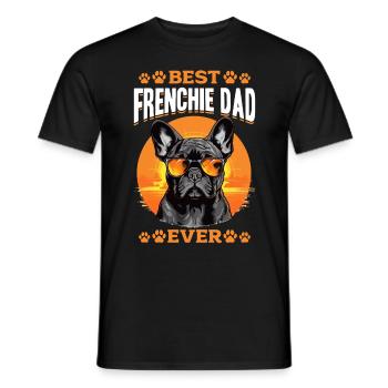 French Bulldog Dog Breed Best Frenchie Dad Ever - Men's T-Shirt - black - Front - AI Model Male 178 light (178cm)
