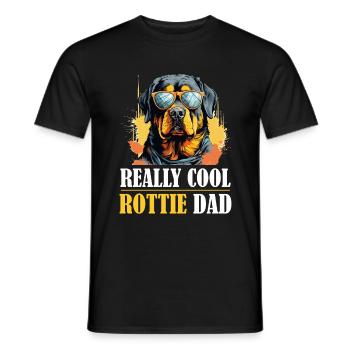 Rottweiler Dog Breed Pet - Really Cool Rottie Dad - Men's T-Shirt - black - Front - AI Model Male 178 light (178cm)