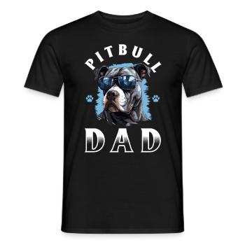 Pitbull Pittie Dog Breed Pet - Pitbull Dad - Männer T-Shirt - Schwarz - Vorne - AI Model Male 178 light (178cm)
