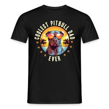Pittie Dog Breed Pet - Coolest Pitbull Dad Ever - Men's T-Shirt - black - Front - AI Model Male 178 light (178cm)