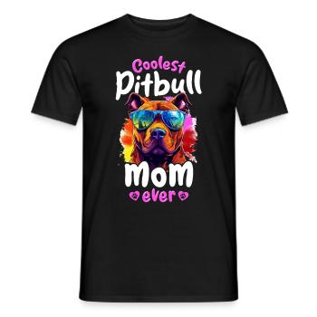 Pittie Dog Breed Pet - Coolest Pitbull Mom Ever - Männer T-Shirt - Schwarz - Vorne - AI Model Male 178 light (178cm)