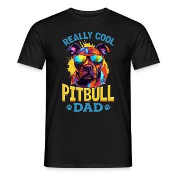 Pittie Dog Breed Pet - Really Cool Pitbull Dad - Männer T-Shirt - Schwarz - Vorne - AI Model Male 178 light (178cm)