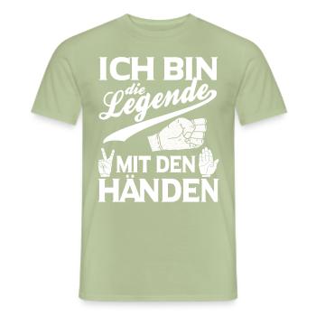 Scissors Stone Paper Legend Design - Men's T-Shirt - sage - Front - AI Model Male 178 light (178cm)