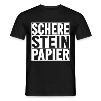 Schere Stein Papier Handspiel Design - Männer T-Shirt - Schwarz - Vorne - AI Model Male 178 light (178cm)