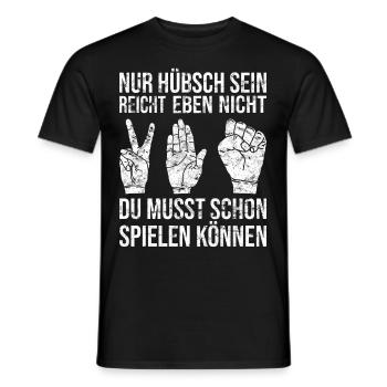 Schere Stein Papier Hübsch Handspiel - Männer T-Shirt - Schwarz - Vorne - AI Model Male 178 light (178cm)