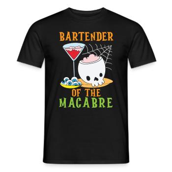 Bartender of the macabre bartender Halloween - Men's T-Shirt - black - Front - AI Model Male 178 light (178cm)